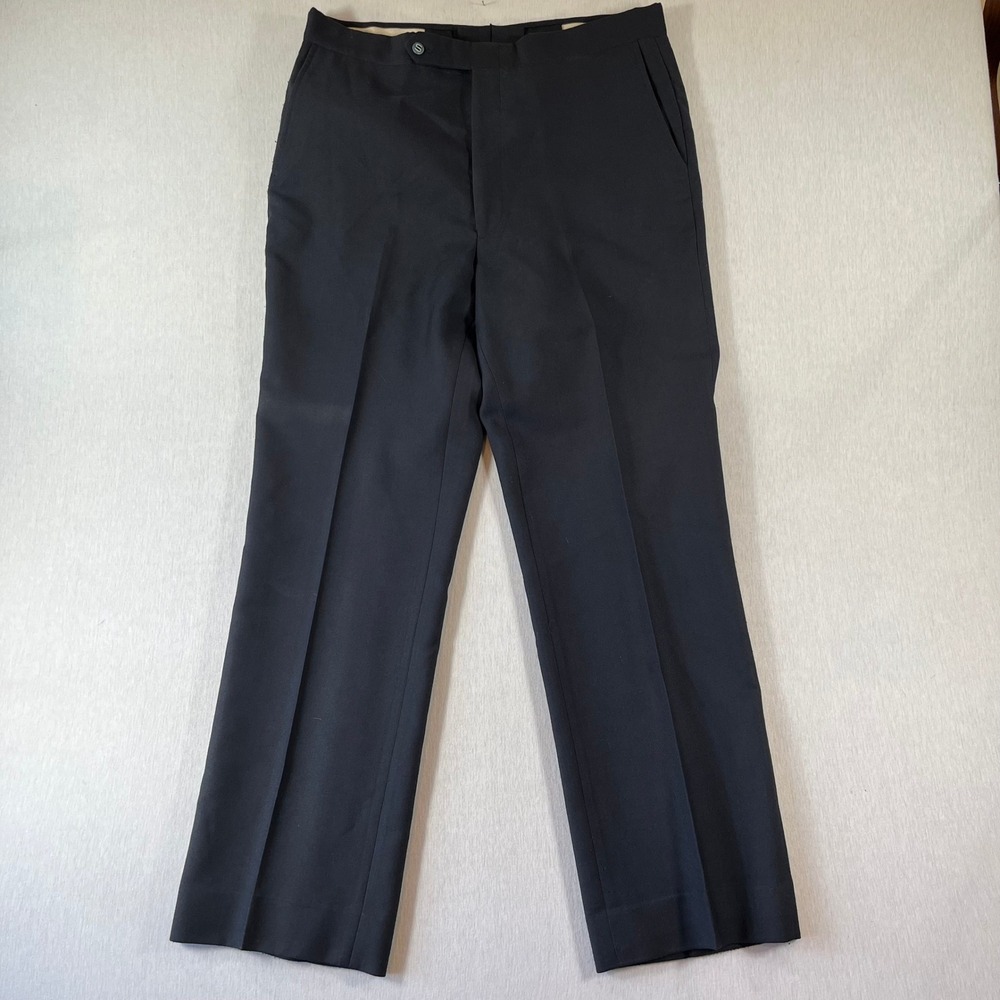 Vintage Sansabelt by Jaymar Beltless Pants Men 34x30 Navy Blue 80s